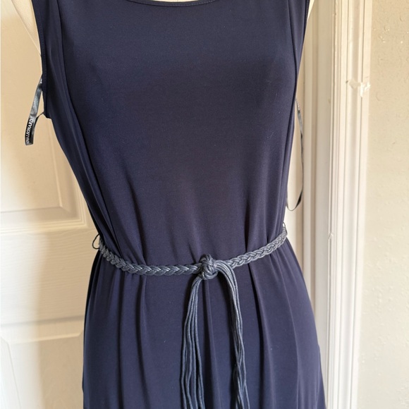 Nina Leonard Navy Braided Tie Maxi Dress - Picture 3 of 3